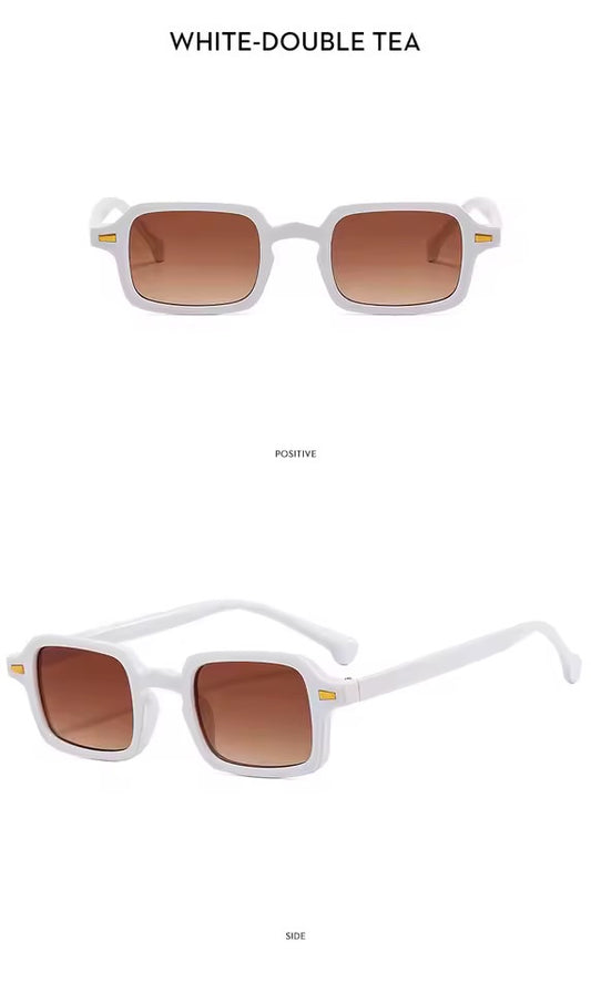 Mimi Square Mini Sunglasses White Tea