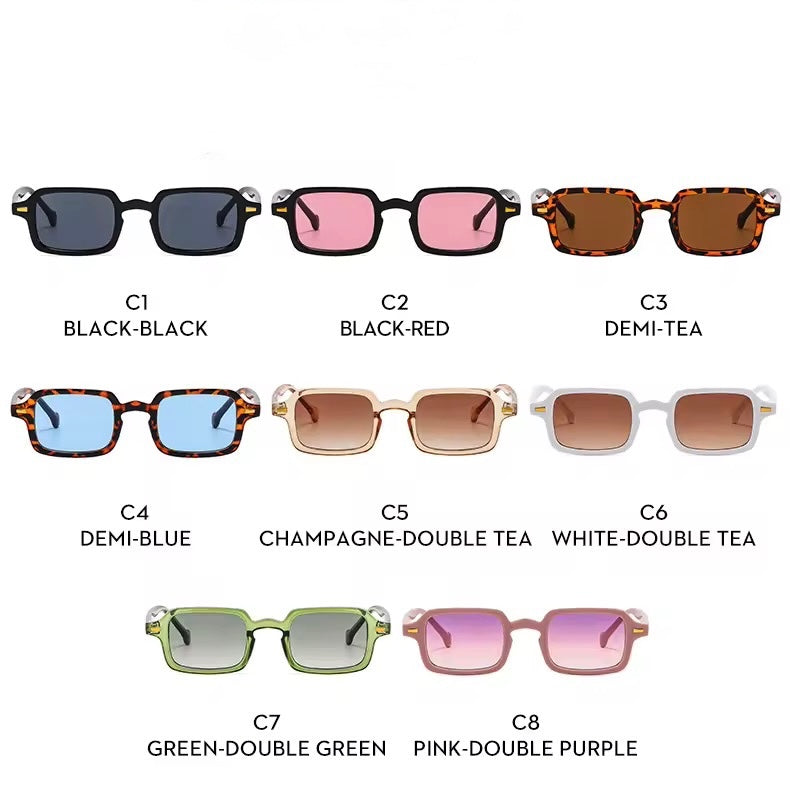Mimi Square Mini Sunglasses White Tea