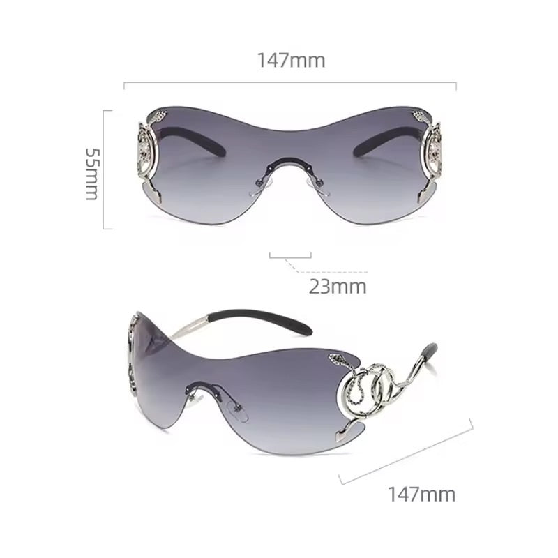 Snake Wrap Around Sunglasses Black