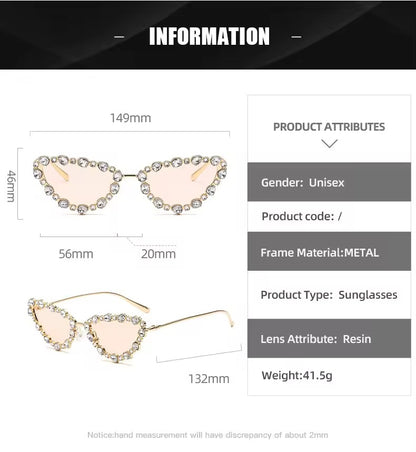 Crystal Cat Eye Sunglasses Silver Mercury