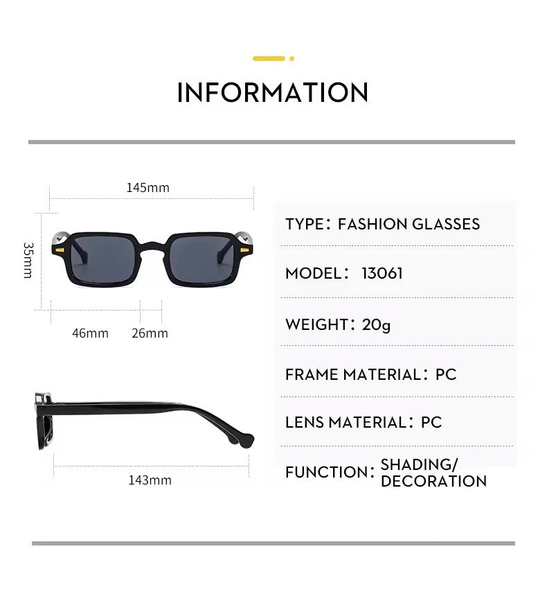 Mimi Square Mini Sunglasses White Tea