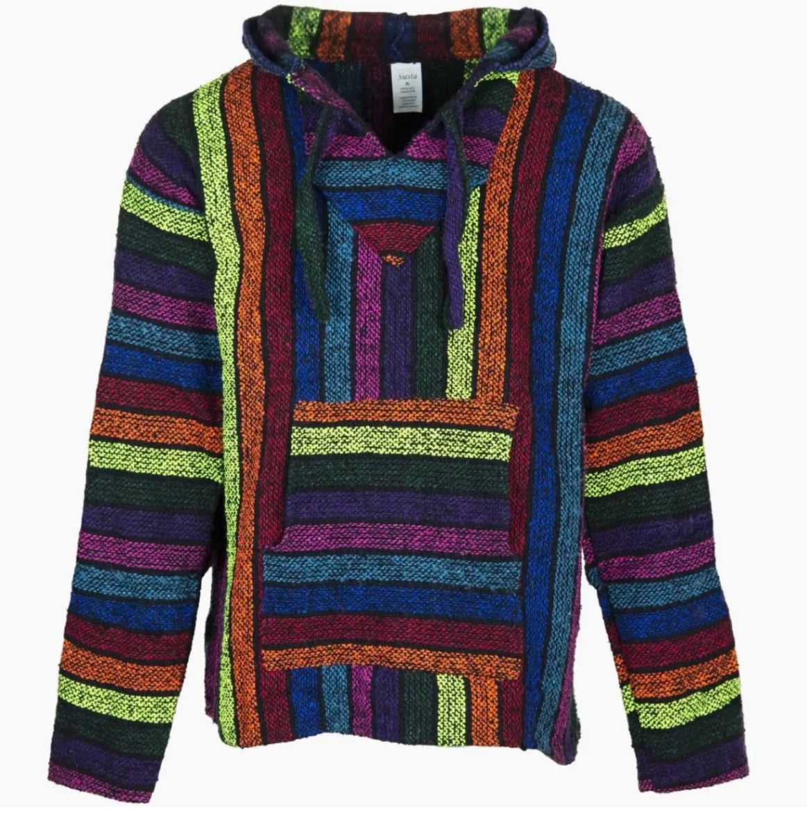 Mexican Baja Hoodie Rainbow
