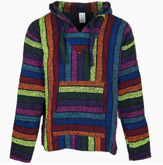 Mexican Baja Hoodie Rainbow