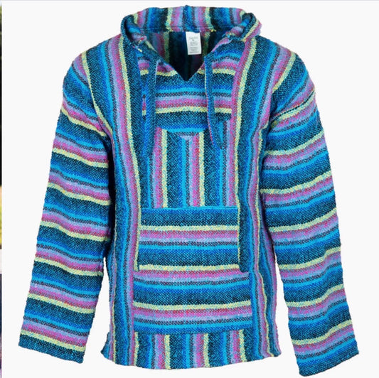 Mexican Baja Hoodie BLUE