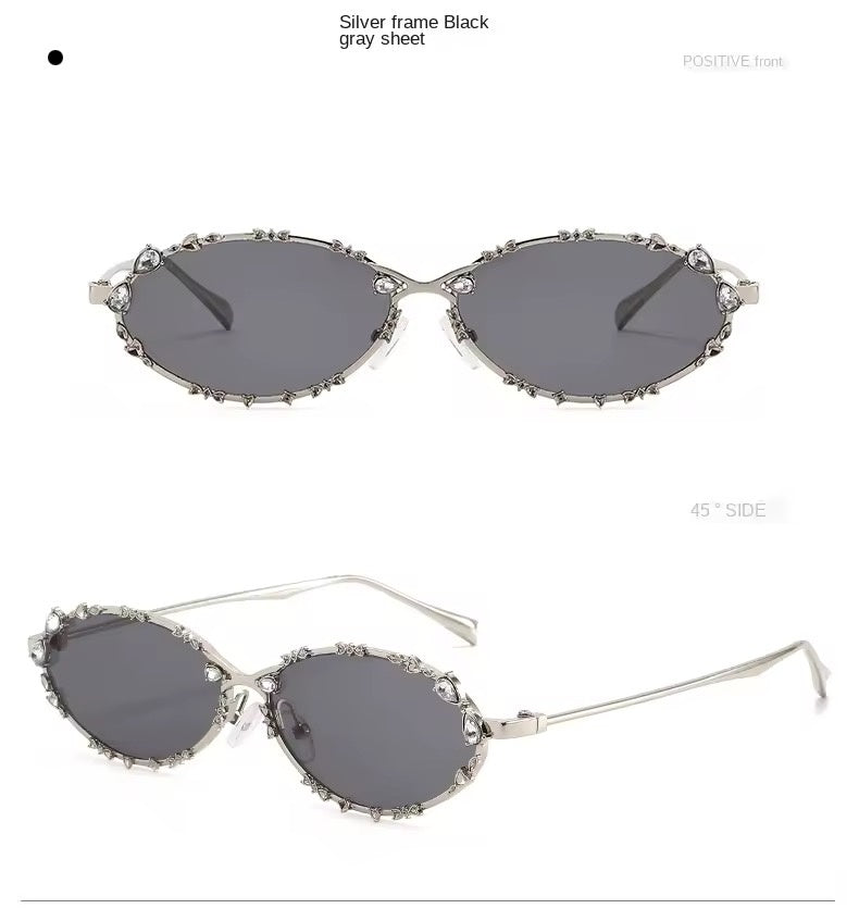 Bonita crystal Sunglasses Silver Black