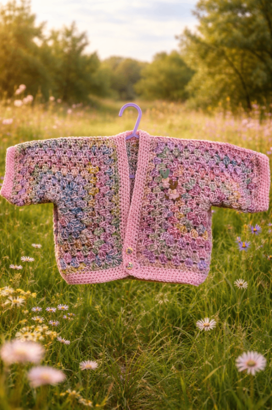 Pink baby jacket with rabbits