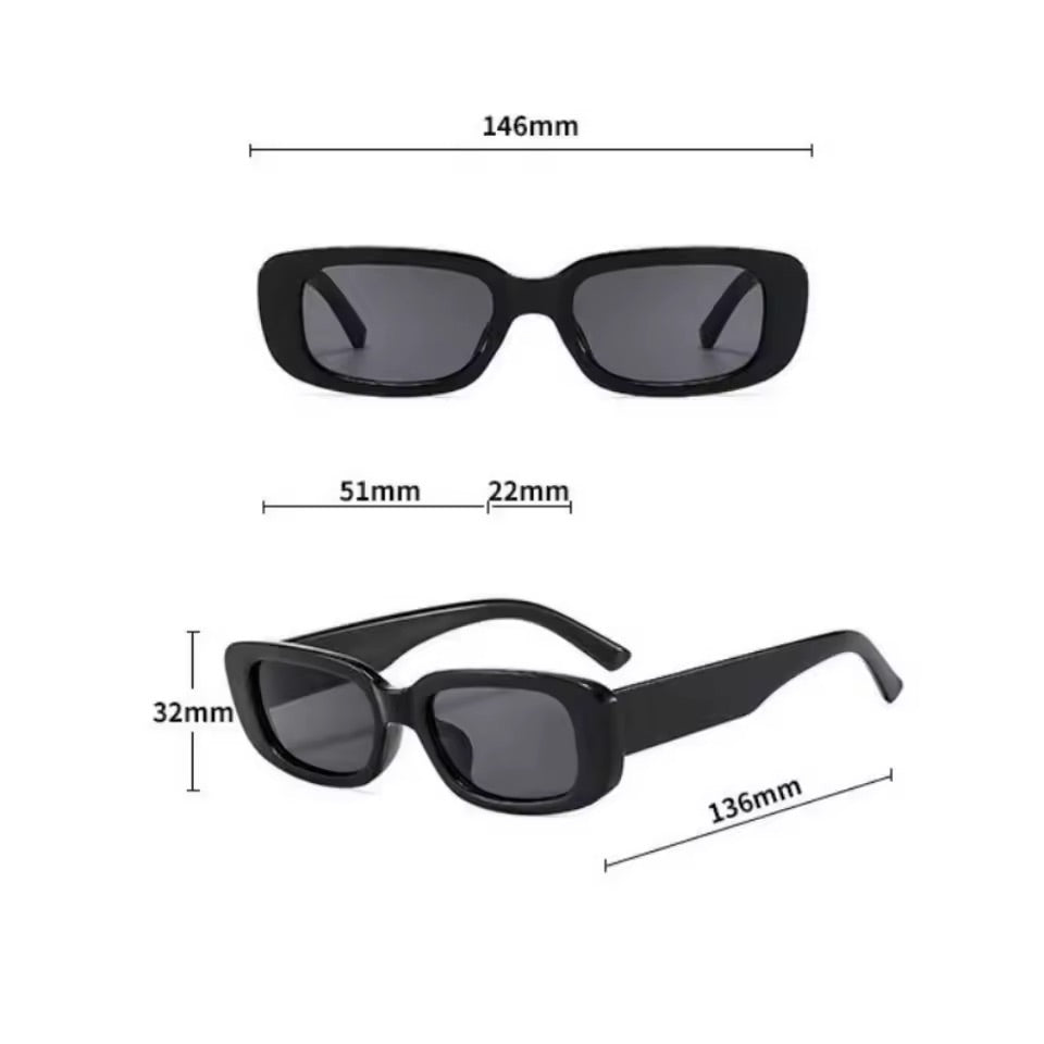 90s Oblong Sunglasses Black 