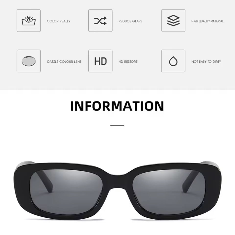 90s Oblong Sunglasses Black 