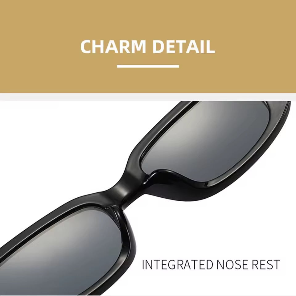 90s Oblong Sunglasses Black 