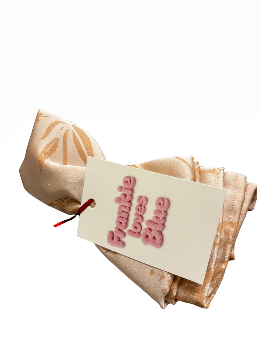 Peach satin head tie 