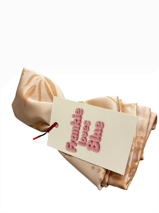 Peach satin head tie 