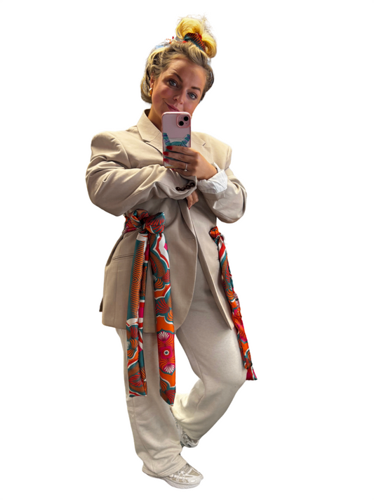 Ophelia satin bow tie blazer 