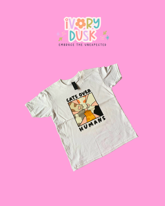 Cats over humans kids matching tshirt S