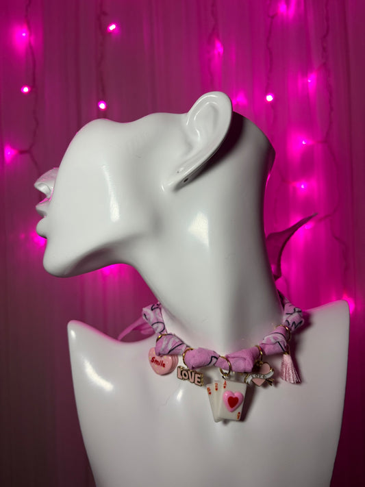 Pink bandana necklace 