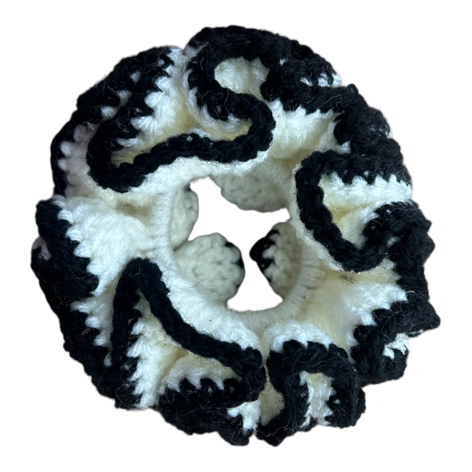 Cream and Black XL scrunchie 