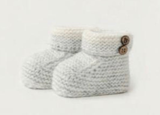 Grey and White Boxed Baby Booties