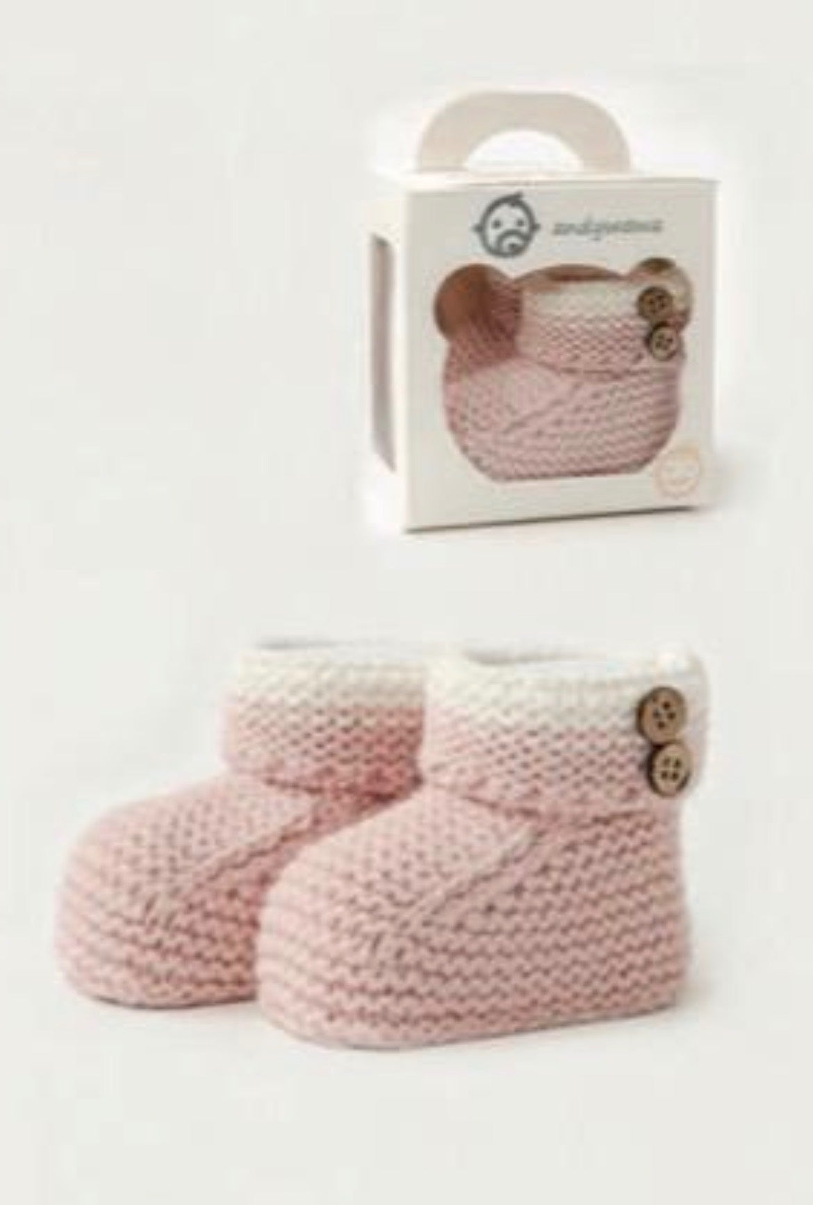 Boxed Pink Baby Booties 