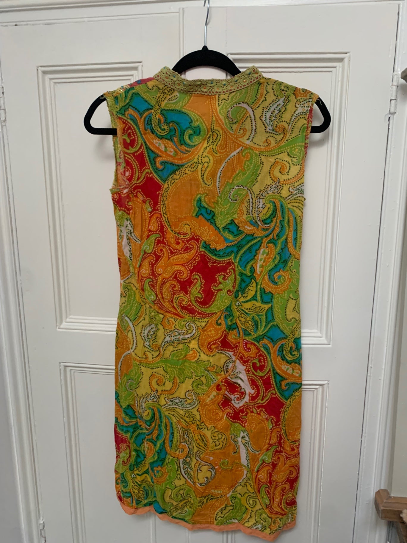vintage colourful sleeveless dress 