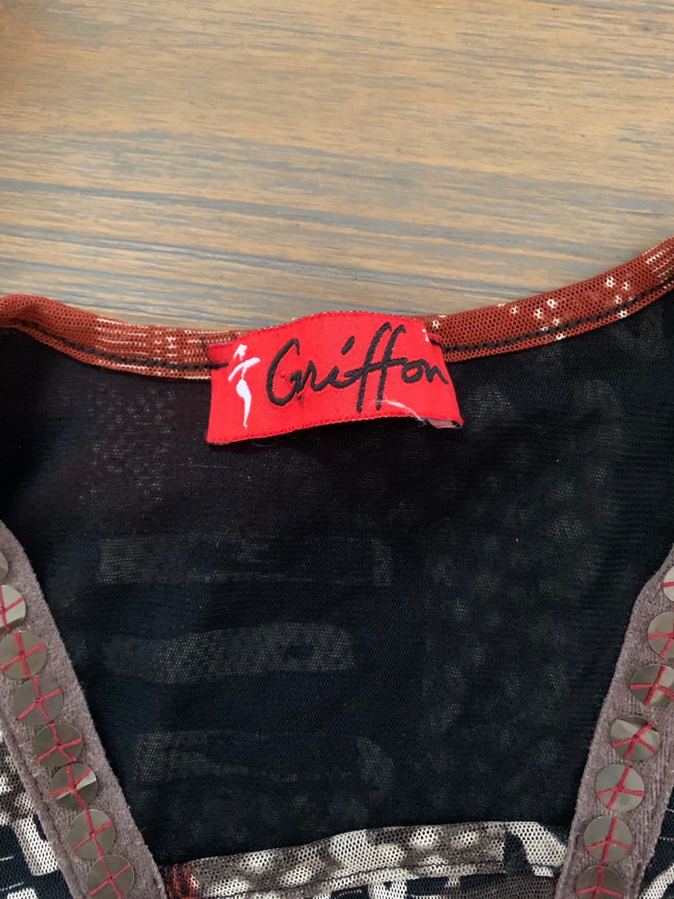 vintage mesh mixed pattern top