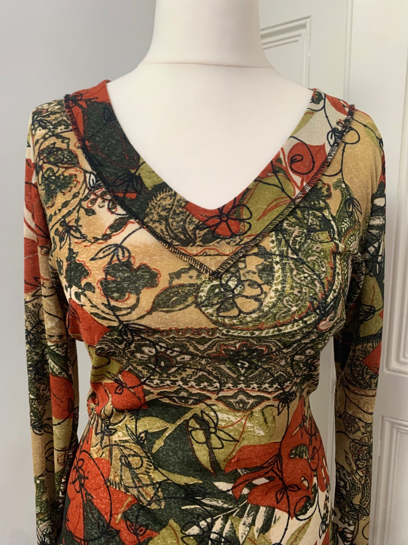 vintage autumnal floral top