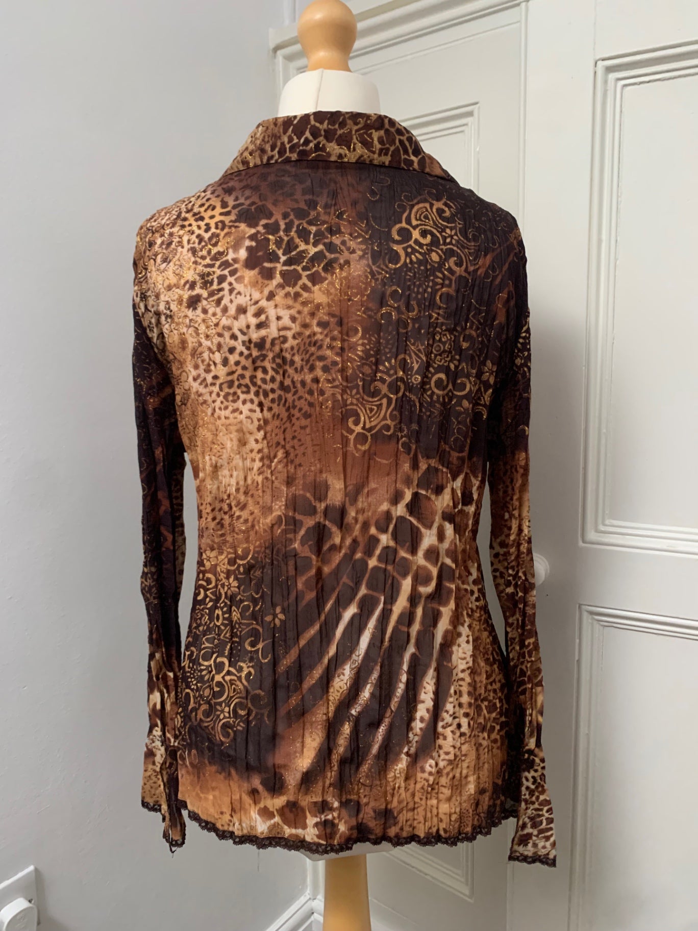 vintage animal print notations shirt 