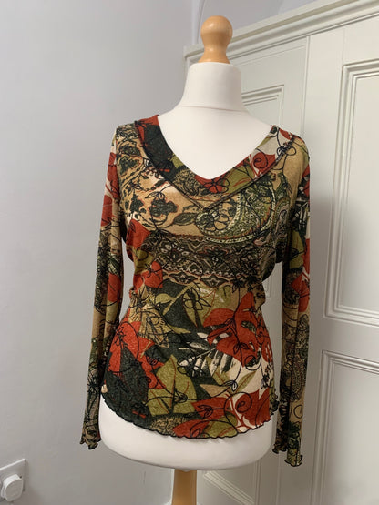 vintage autumnal floral top
