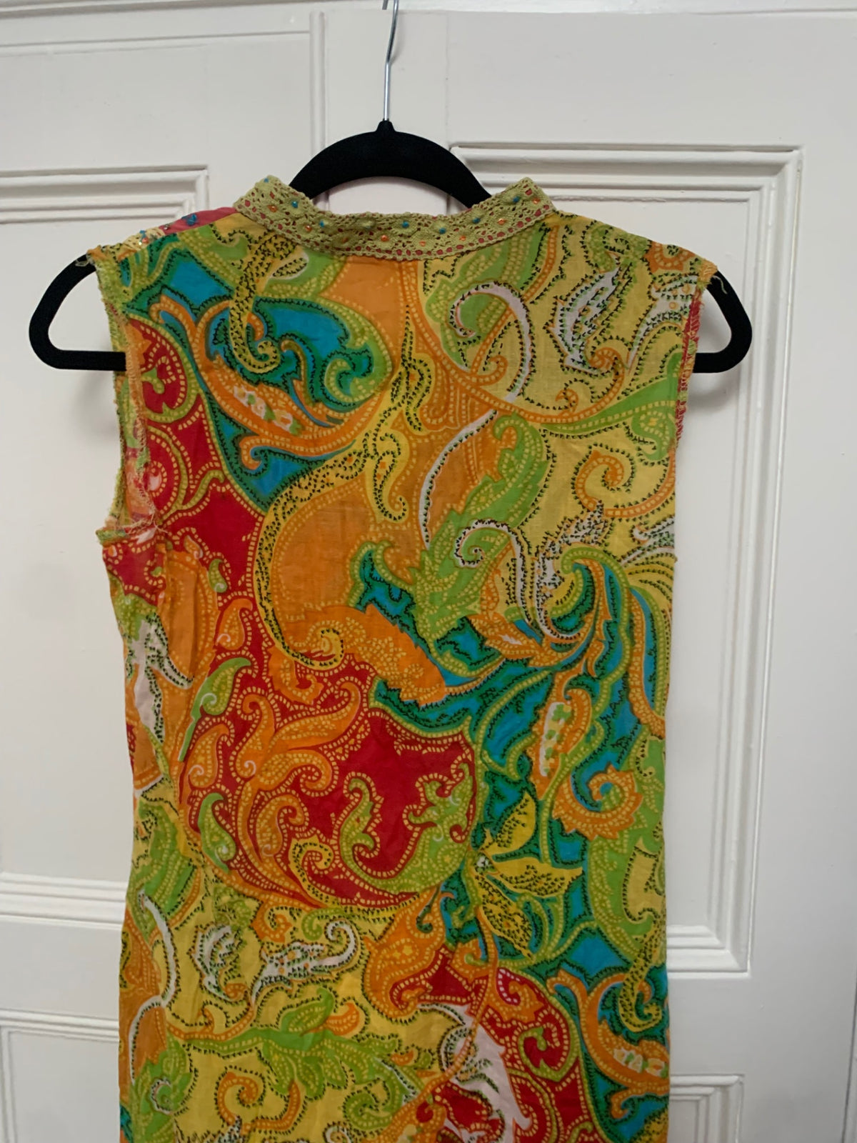 vintage colourful sleeveless dress