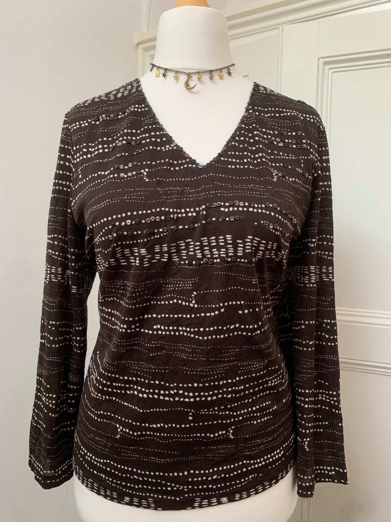 vintage brown button top