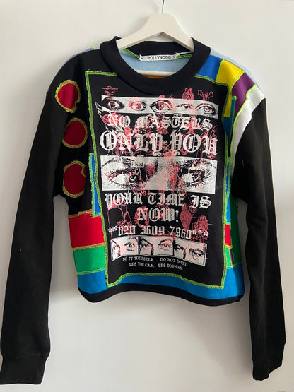 Abstact Hand Made patched Sweatshirt