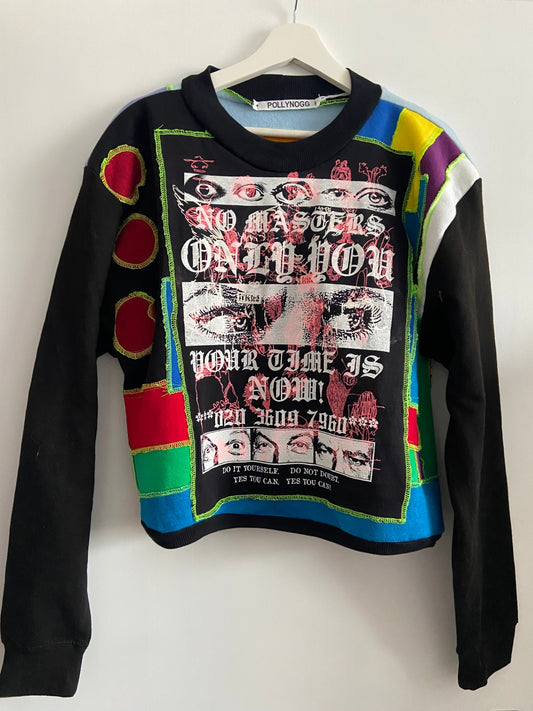 Abstact Hand Made patched Sweatshirt