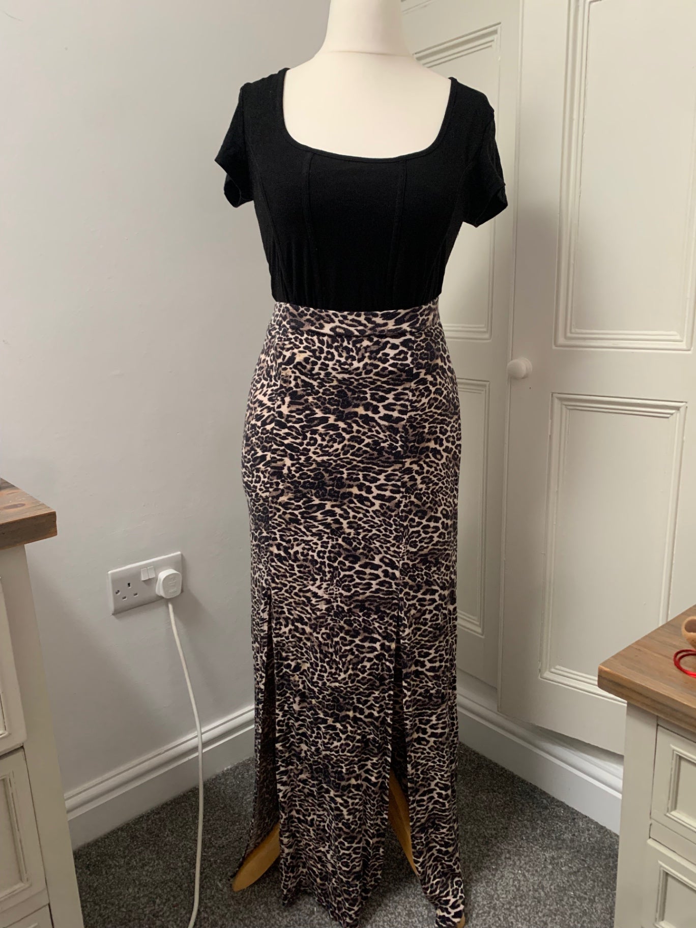 vintage jane norman leopard skirt 