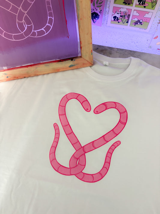 Love Heart Worms T-Shirt - LARGE