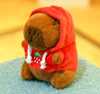 Capybara Strawberry Hoodie Plush Bag Charm