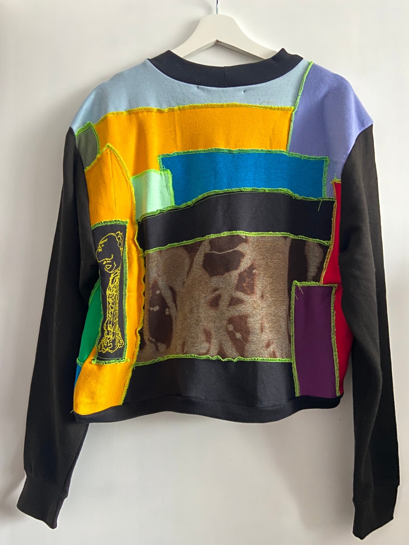 Abstact Hand Made patched Sweatshirt
