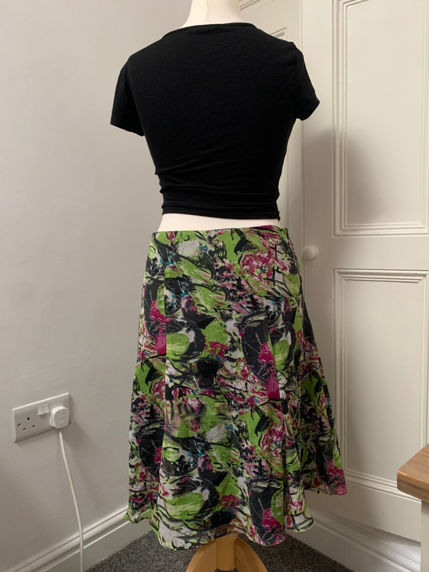 vintage green & pink skirt 