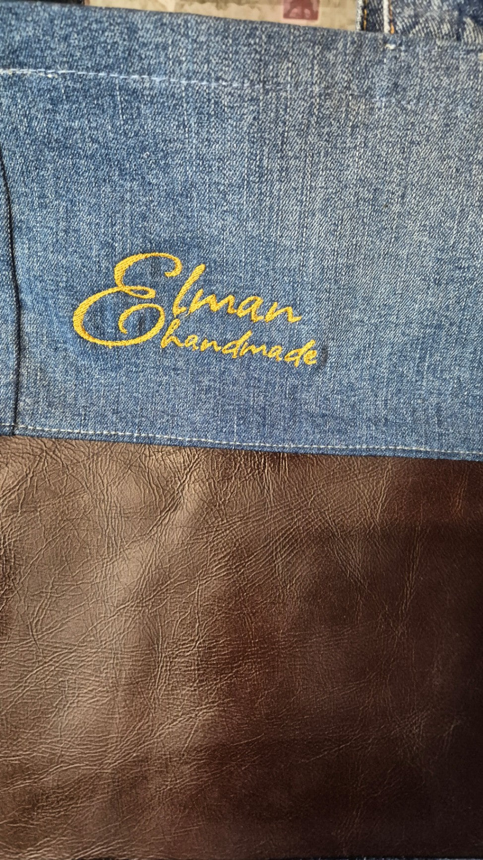 Hand Painted Denim Tote