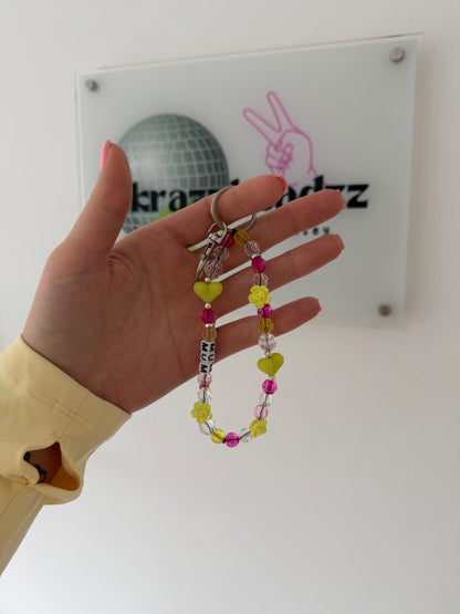 Mother’s Day Keyring - pink/yellow