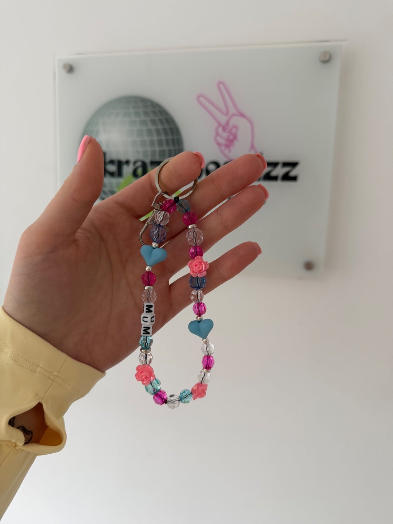 Mother’s Day Keyring - pink/blue