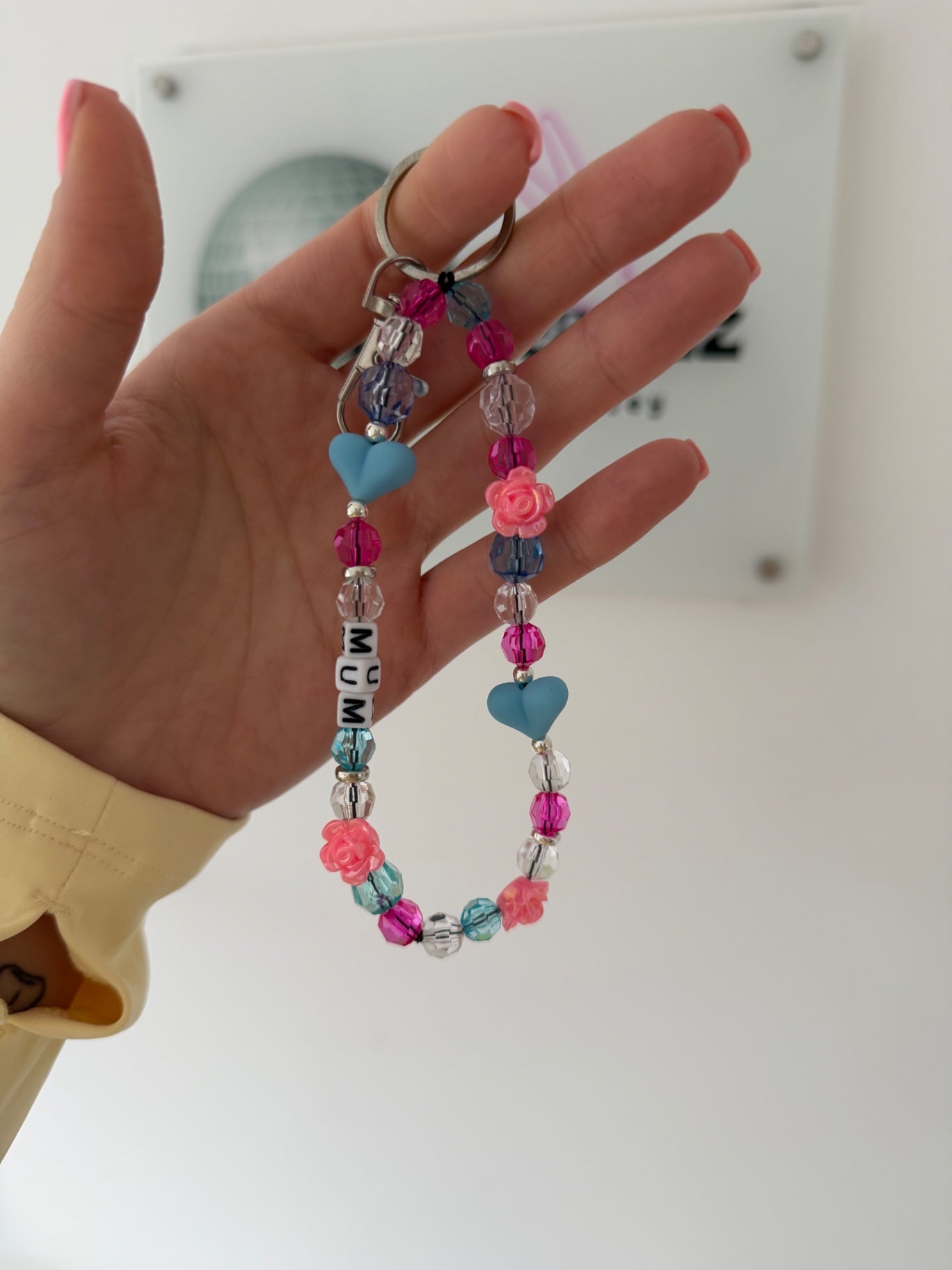Mother’s Day Keyring - pink/blue