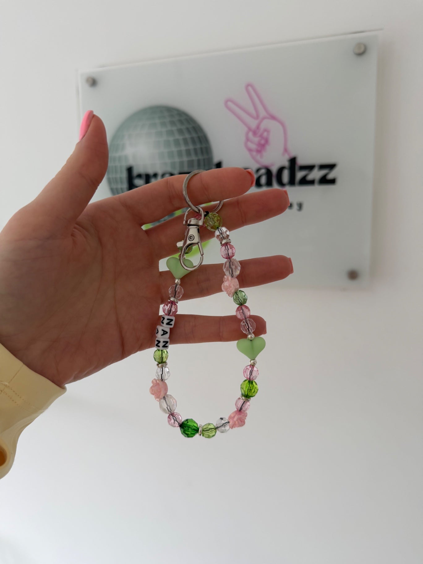 Mother’s Day Keyring - pink/green