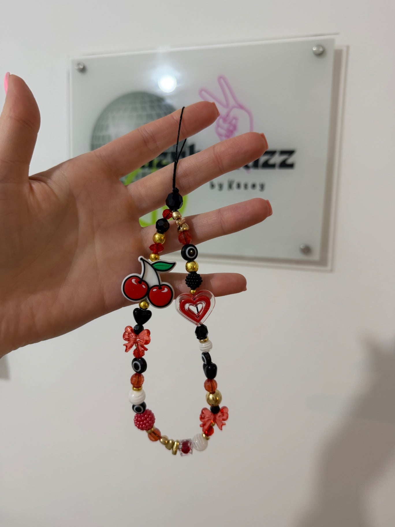 Cherry love phone charm 