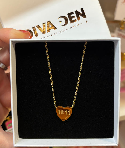 11:11 heart pendant necklace 