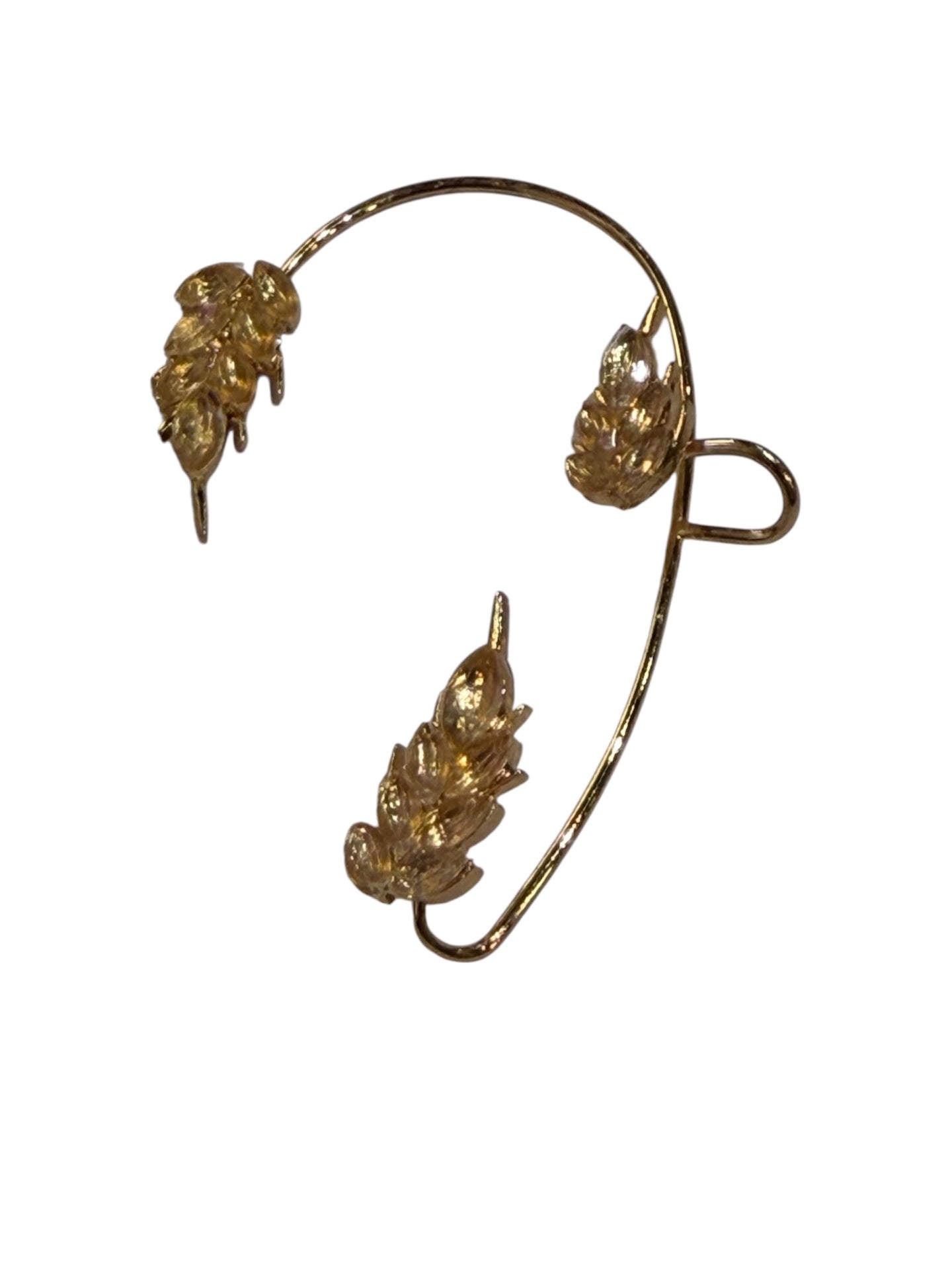 Gold Leaf Crystal Ear Cuff