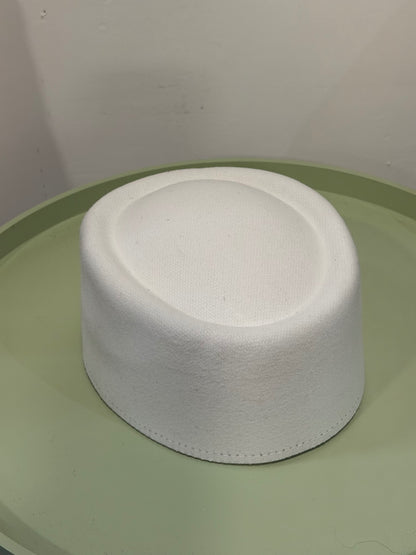 White Pillbox Hat One Size