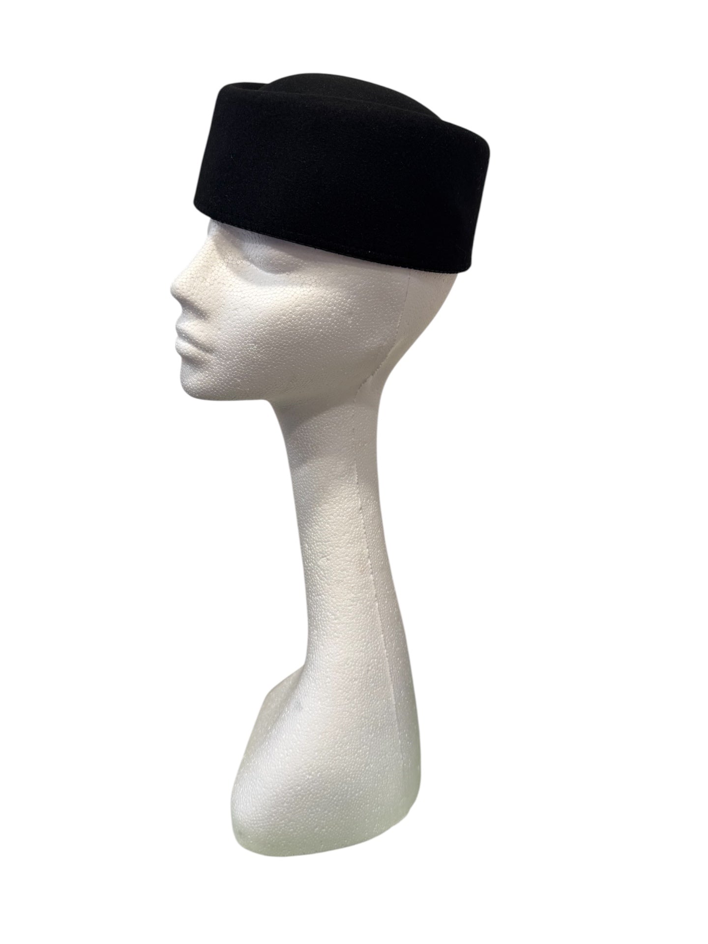 Black Pillbox Hat One Size