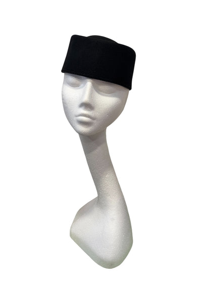 Black Pillbox Hat One Size