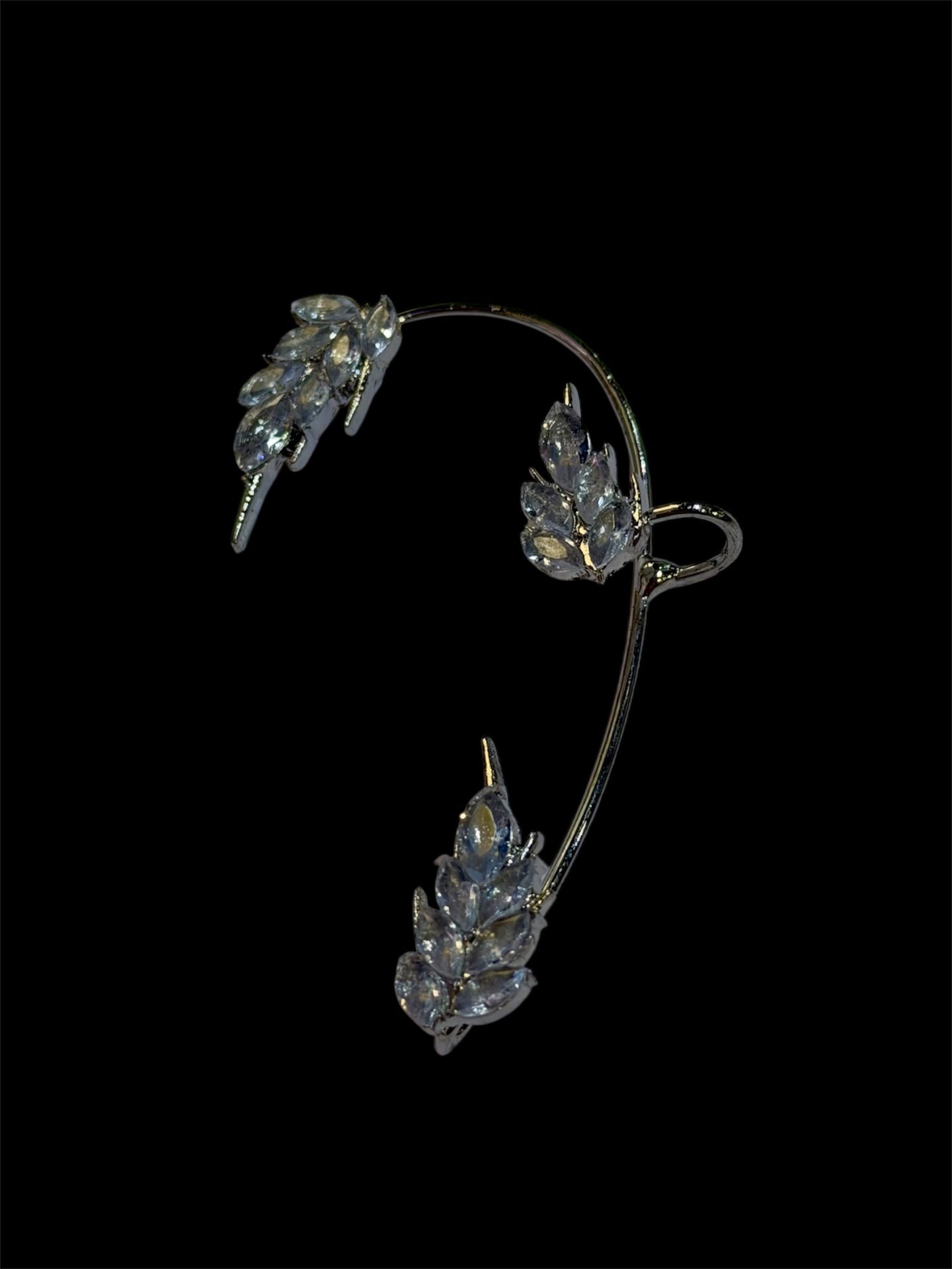 Silver Lear Crystal Ear Cuff