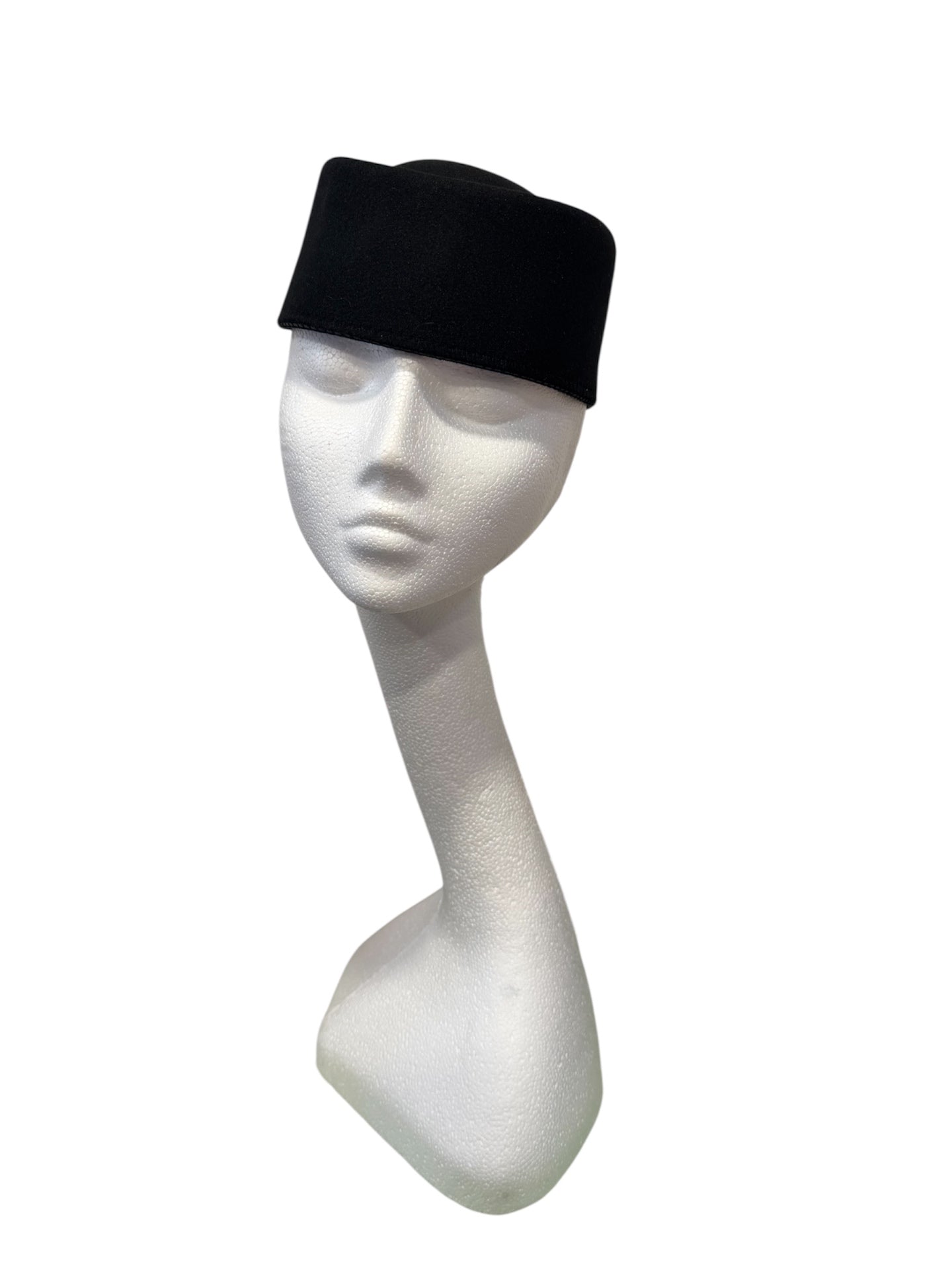 Black Pillbox Hat One Size
