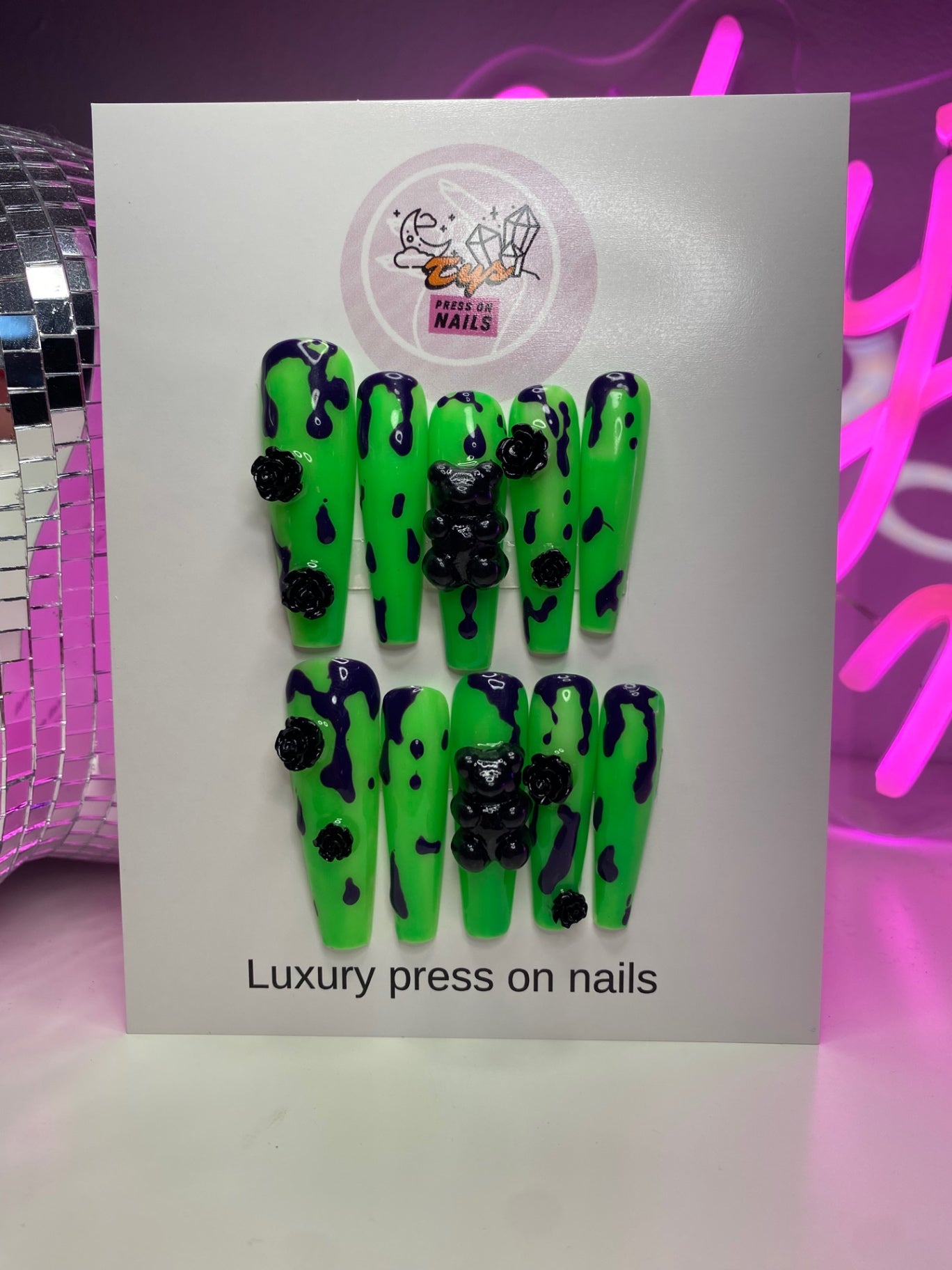 Neon Green & Black Gummy Bear