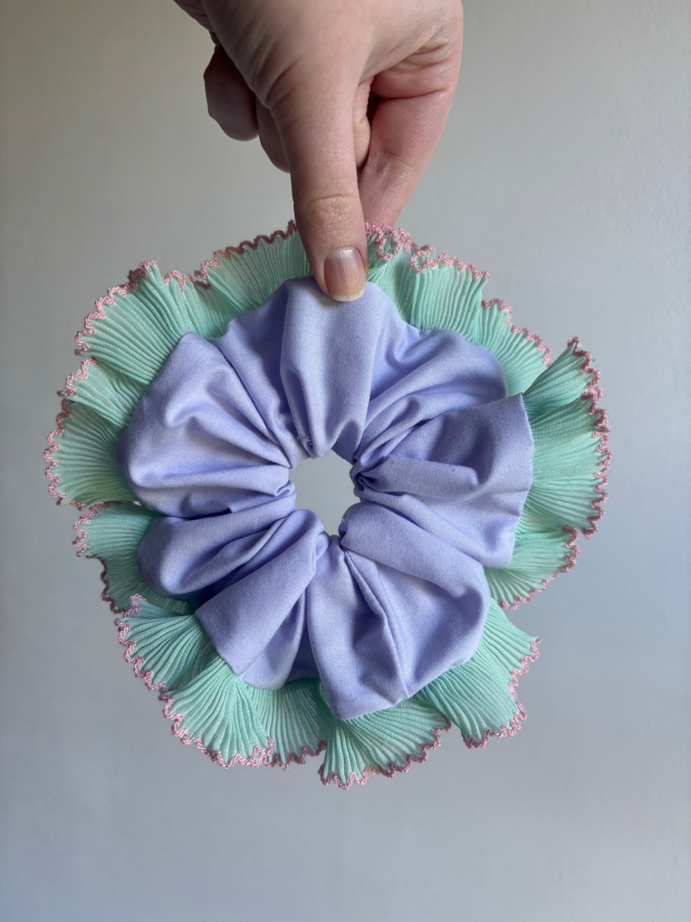 Lavender Frill Scrunchie